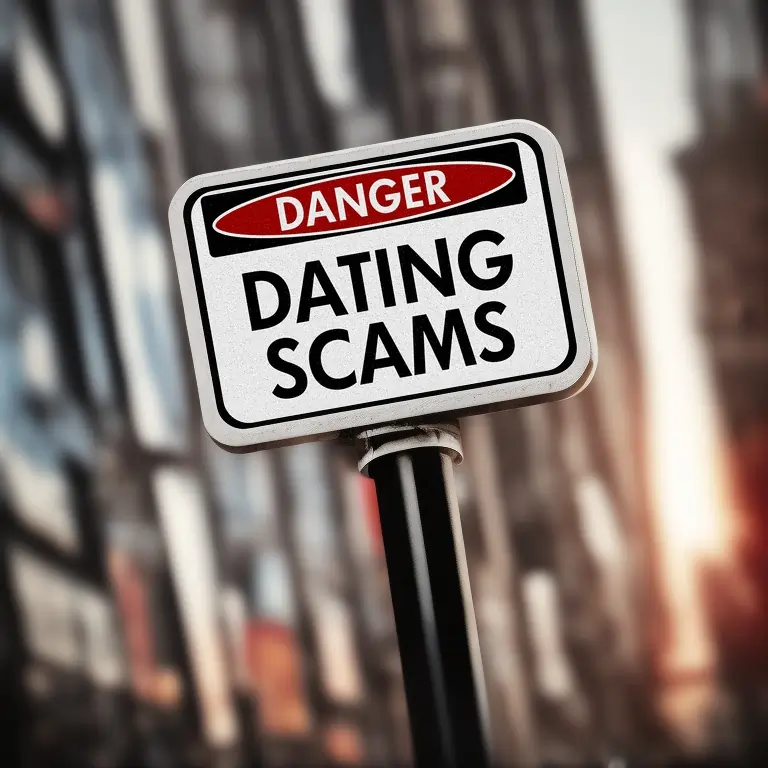 Danger Dating Scams Sign