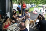 At Woofstock - No worries, we set up a dry spot for everyone on the main stage