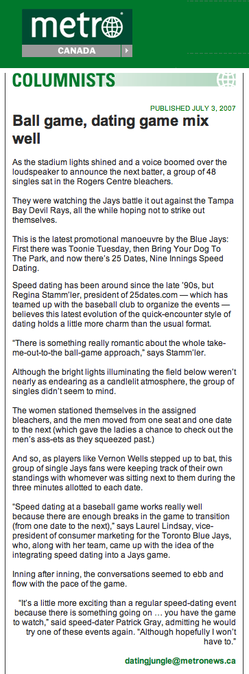 25 dates in Metro